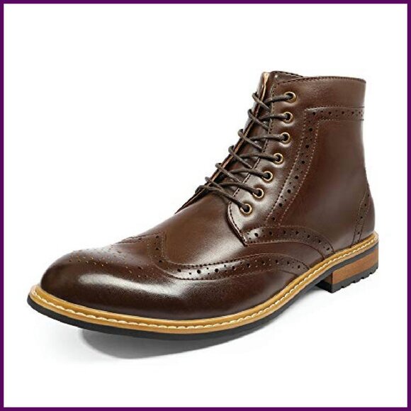 Men\'s Dress Ankle Boots Wingtip Brogue Lace-Up Zipper Oxford Derby